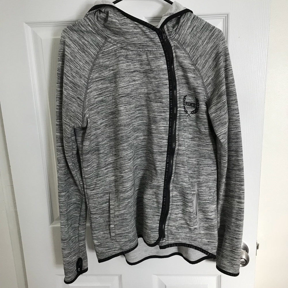 Victoria Secret PINK Heathered Grey Zip-up Hoodie